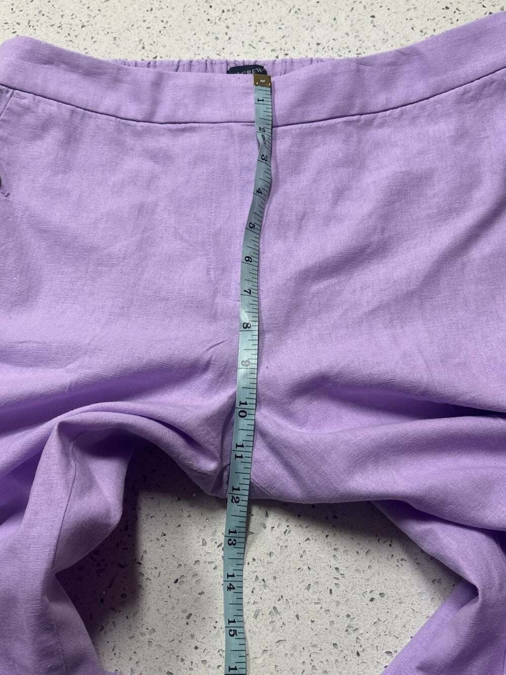 J.Crew Linen Pull-On Button Detail Pants Purple Size 10 - Picture 10 of 10